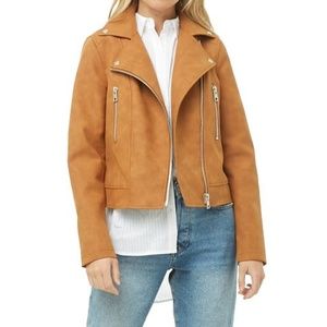 Faux Suede Jacket Camel Color Size S